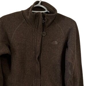 The North Face Crescent Sunset Full Zip Sweater Fleece Jacket Brown Womens M